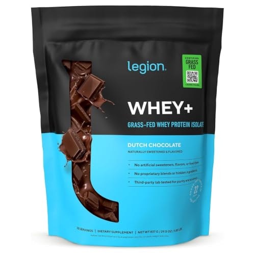 Legion Whey+ Grass-Fed Whey Isolate Protein Powder 30-Serving Tub: $49.72