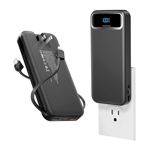 Aonidi 12,000mAh Portable Charger with Built-in Cables and AC Wall Plug: $25.97 Aonidi 12,000mAh Portable Charger with Built-in Cables and AC Wall Plug: $25.97
