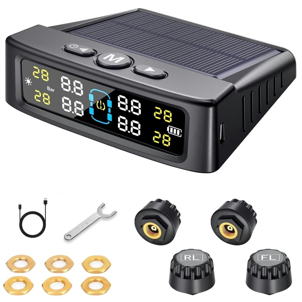 Slumlove TPMS RV Tire Pressure Monitoring System with 4 Sensors: $19.99