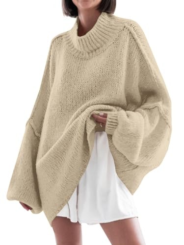 Saodimallsu Women's Oversized Mock Neck Tunic Sweater: $23.98 Saodimallsu Women's Oversized Mock Neck Tunic Sweater: $23.98