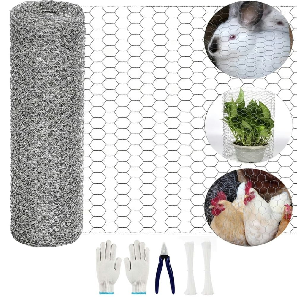 PVC Coated Hexagonal Chicken Wire Mesh 15.7-inch x 32.8-foot Roll: $18.37