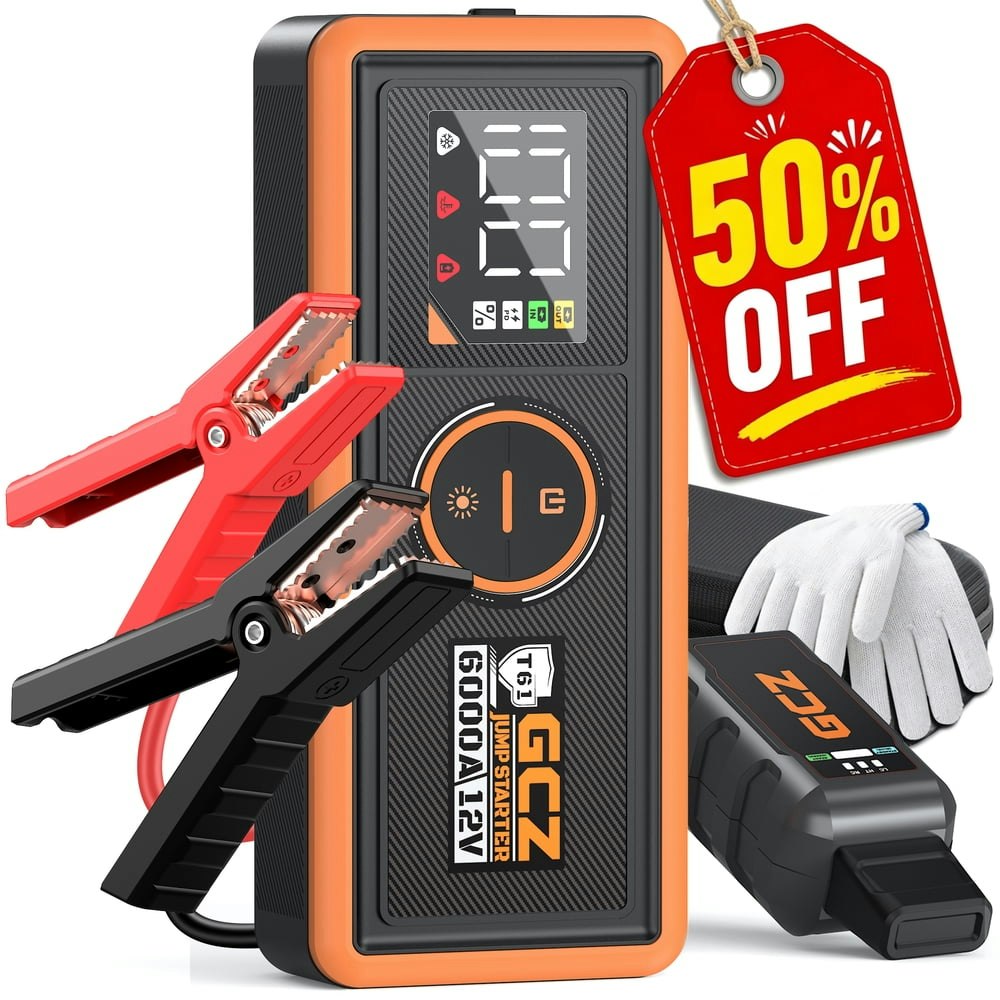 GCZ 6,000A 32,000mAh Portable Car Jump Starter: $79.79 GCZ 6,000A 32,000mAh Portable Car Jump Starter: $79.79