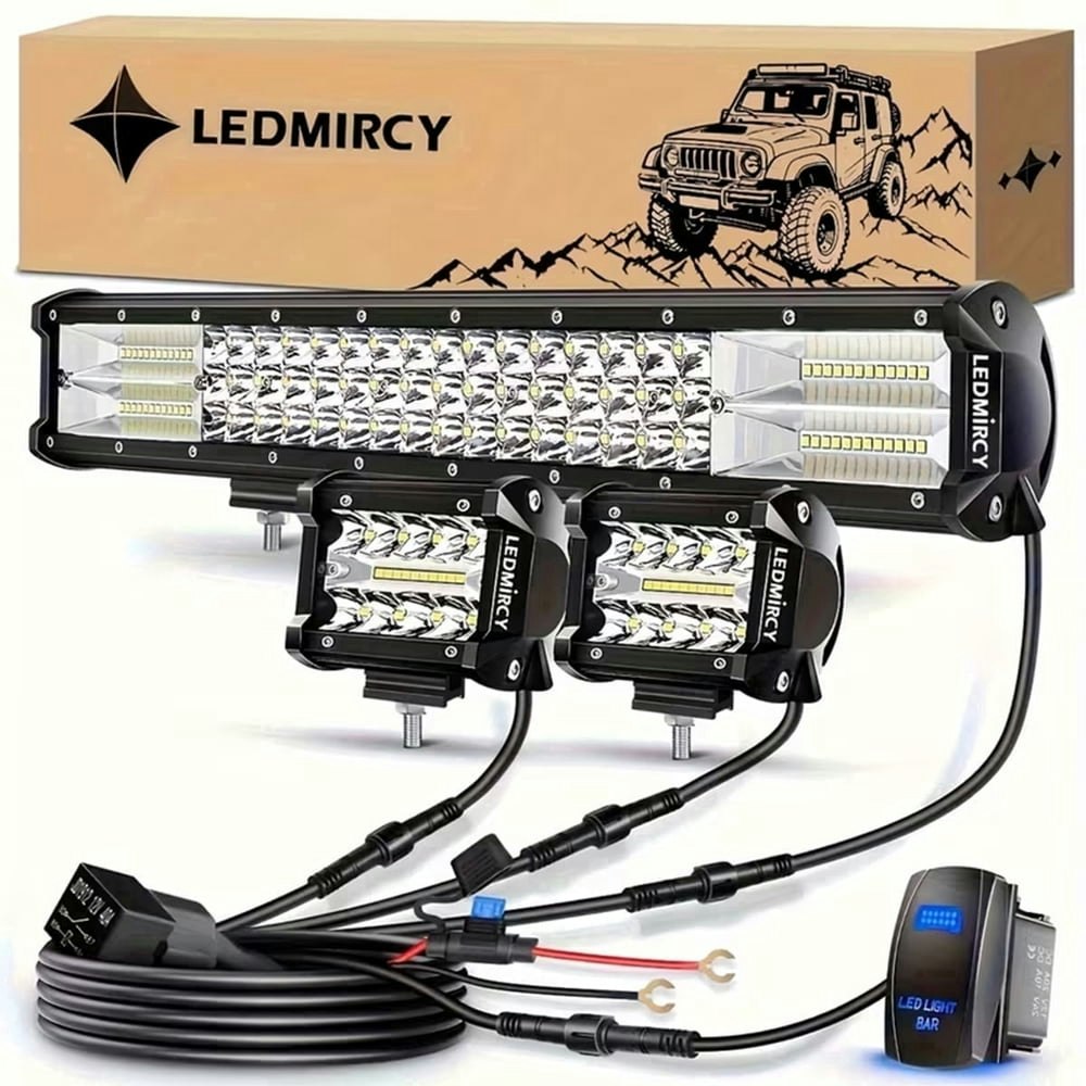 Ledmircy 20-inch LED Light Bar and 4-inch LED Pod Lights Wiring Harness Kit: $55.58 Ledmircy 20-inch LED Light Bar and 4-inch LED Pod Lights Wiring Harness Kit: $55.58