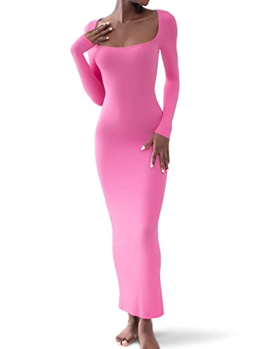 Pumiey Women's Long Sleeve Bodycon Maxi Dress: $31.44
