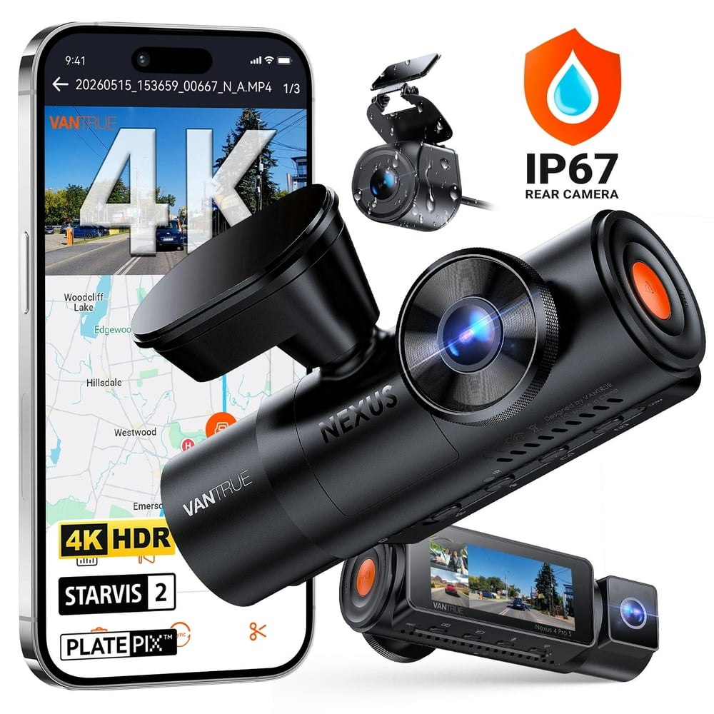 Vantrue N4 Pro 4K 3-Channel Dash Cam: $0