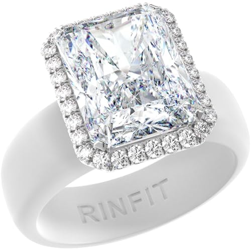 Rinfit Silicone Ring with Halo Emerald Cut Cubic Zirconia: $46.71 Rinfit Silicone Ring with Halo Emerald Cut Cubic Zirconia: $46.71
