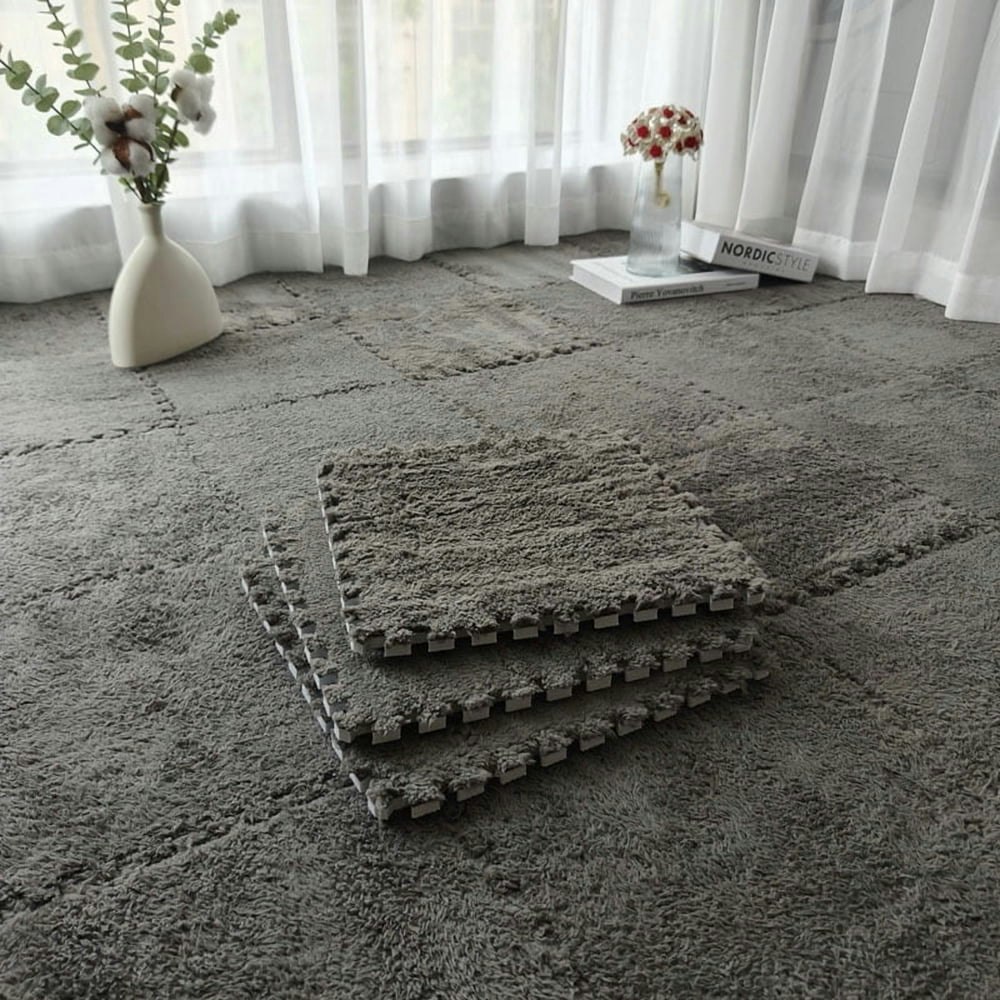 20-Piece 11.8" x 11.8" Plush Interlocking Carpet Puzzle Mat: $30.50