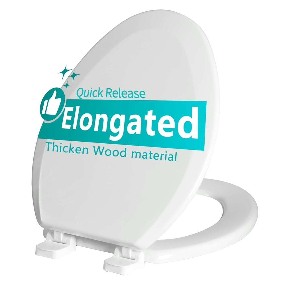 Angol Shiold Elongated Molded Wood Toilet Seat: $29.99 Angol Shiold Elongated Molded Wood Toilet Seat: $29.99