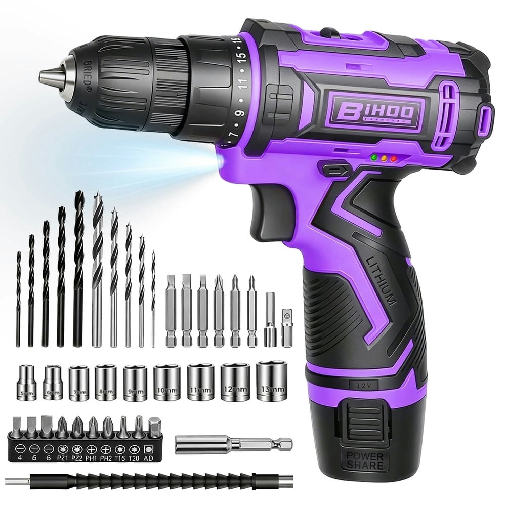 Bihoo 12V Cordless Drill and Bit Set: $22.26 Bihoo 12V Cordless Drill and Bit Set: $22.26