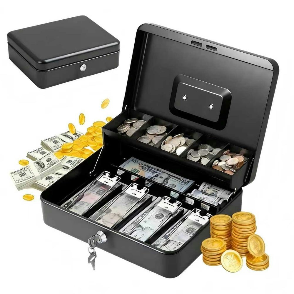 Panbear Cash Box with Lock Key and Money Tray: $21.99 Panbear Cash Box with Lock Key and Money Tray: $21.99