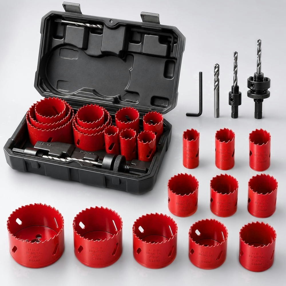 Hychika 11-Piece Bi-Metal Hole Saw Kit: $33.99 Hychika 11-Piece Bi-Metal Hole Saw Kit: $33.99