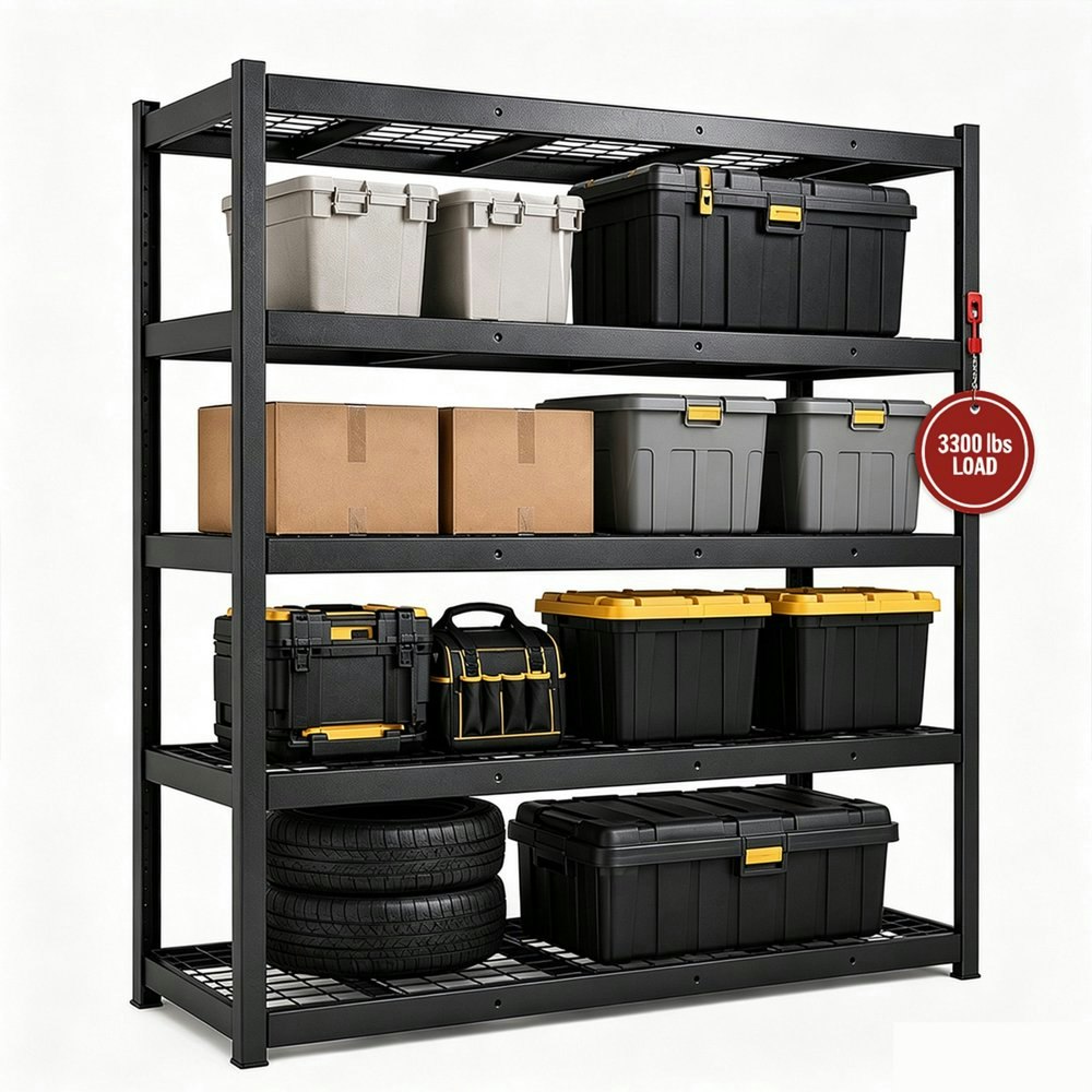 Nnovaroom 5-Tier 3,300-lb. Heavy Duty Garage Shelving Unit: $149.99 Nnovaroom 5-Tier 3,300-lb. Heavy Duty Garage Shelving Unit: $149.99