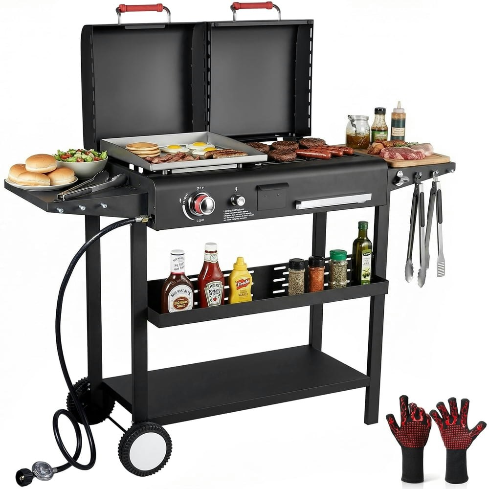 Sixday Dual Fuel Charcoal and Propane Grill: $158.39 Sixday Dual Fuel Charcoal and Propane Grill: $158.39