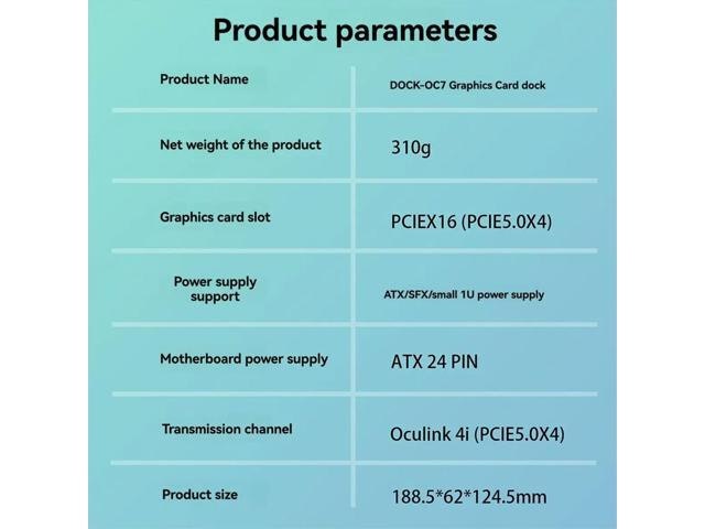 OCuLink PCIe 5.0 x4 External GPU Dock: $104.96 OCuLink PCIe 5.0 x4 External GPU Dock: $104.96
