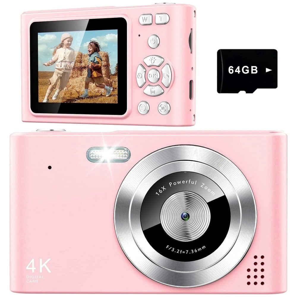 4K 48MP Digital Camera for Kids with 64GB SD Card: $36.98 4K 48MP Digital Camera for Kids with 64GB SD Card: $36.98