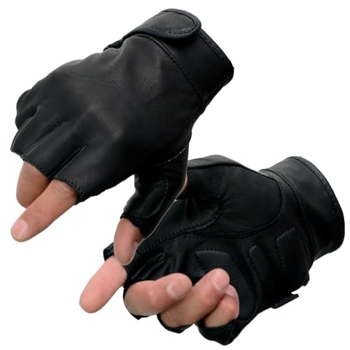 Milwaukee Leather Men's Fingerless Gel Padded Leather Motorcycle Gloves: $12.49 Milwaukee Leather Men's Fingerless Gel Padded Leather Motorcycle Gloves: $12.49