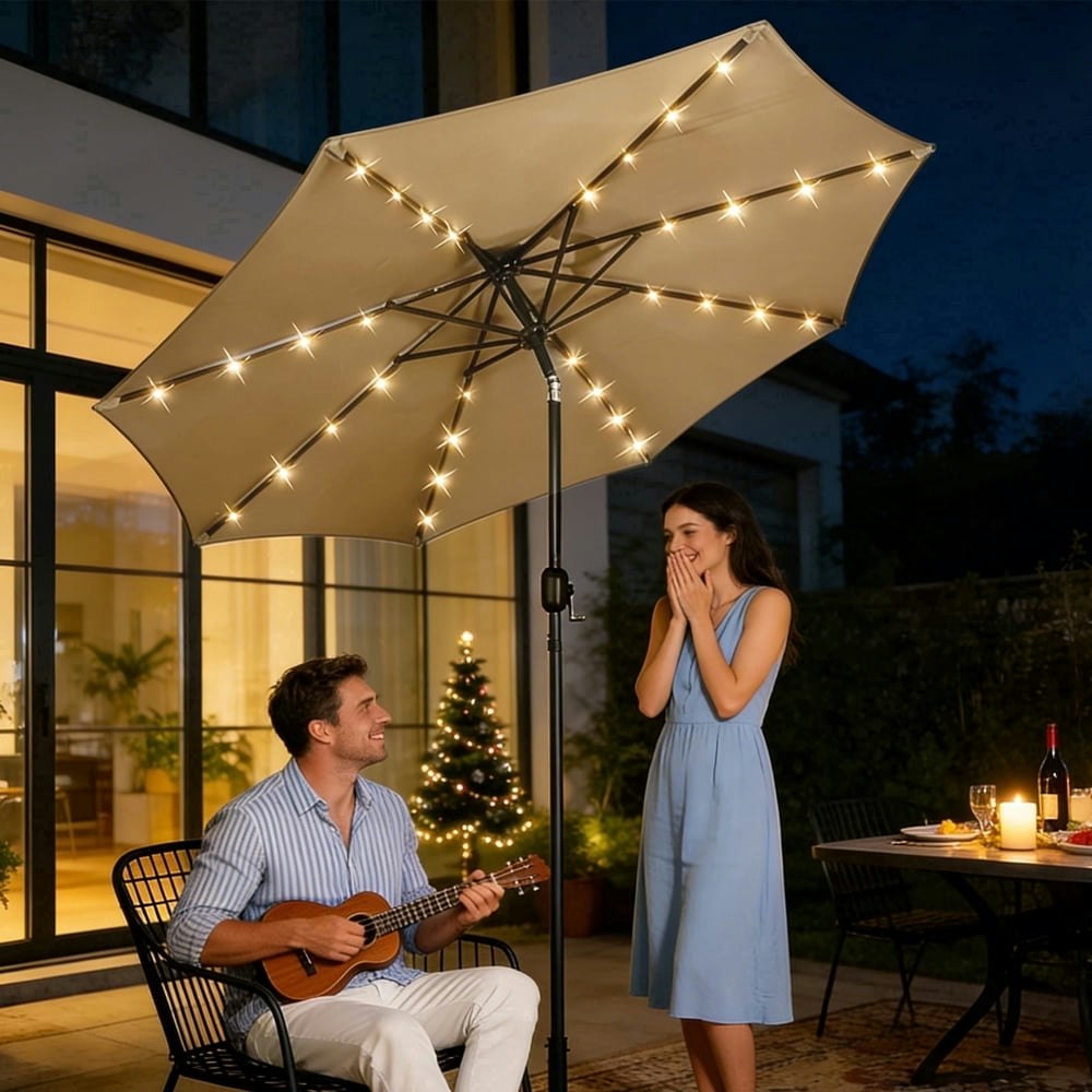 HaiNova 9-Foot Solar LED Patio Umbrella: $39.99 HaiNova 9-Foot Solar LED Patio Umbrella: $39.99