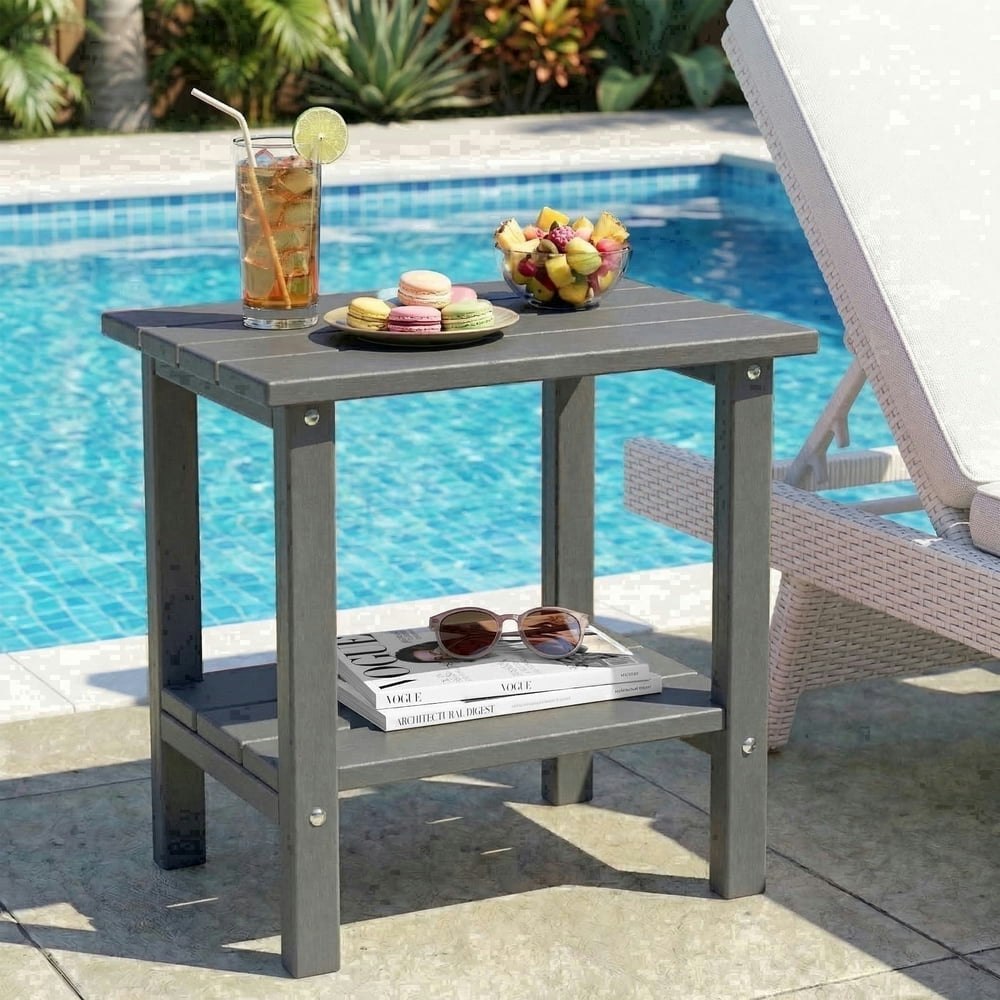 Otsun 16-Inch HDPE Adirondack Side Table with Shelf: $33.36 Otsun 16-Inch HDPE Adirondack Side Table with Shelf: $33.36