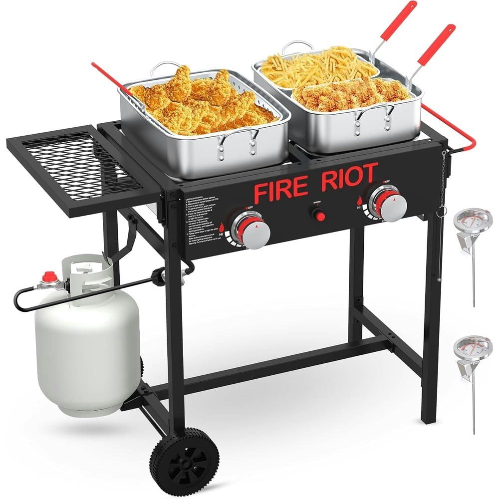 Fire Riot 100,000 BTU Double Burner Propane Deep Fryer with 18-Quart Pots: $279.99 Fire Riot 100,000 BTU Double Burner Propane Deep Fryer with 18-Quart Pots: $279.99
