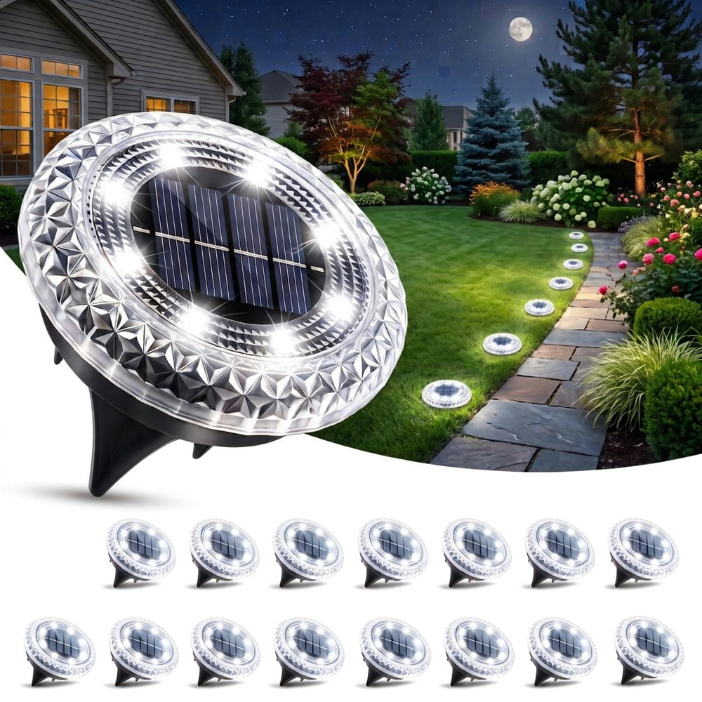 Ceevoo Solar Ground Lights 16-Pack: $29.69