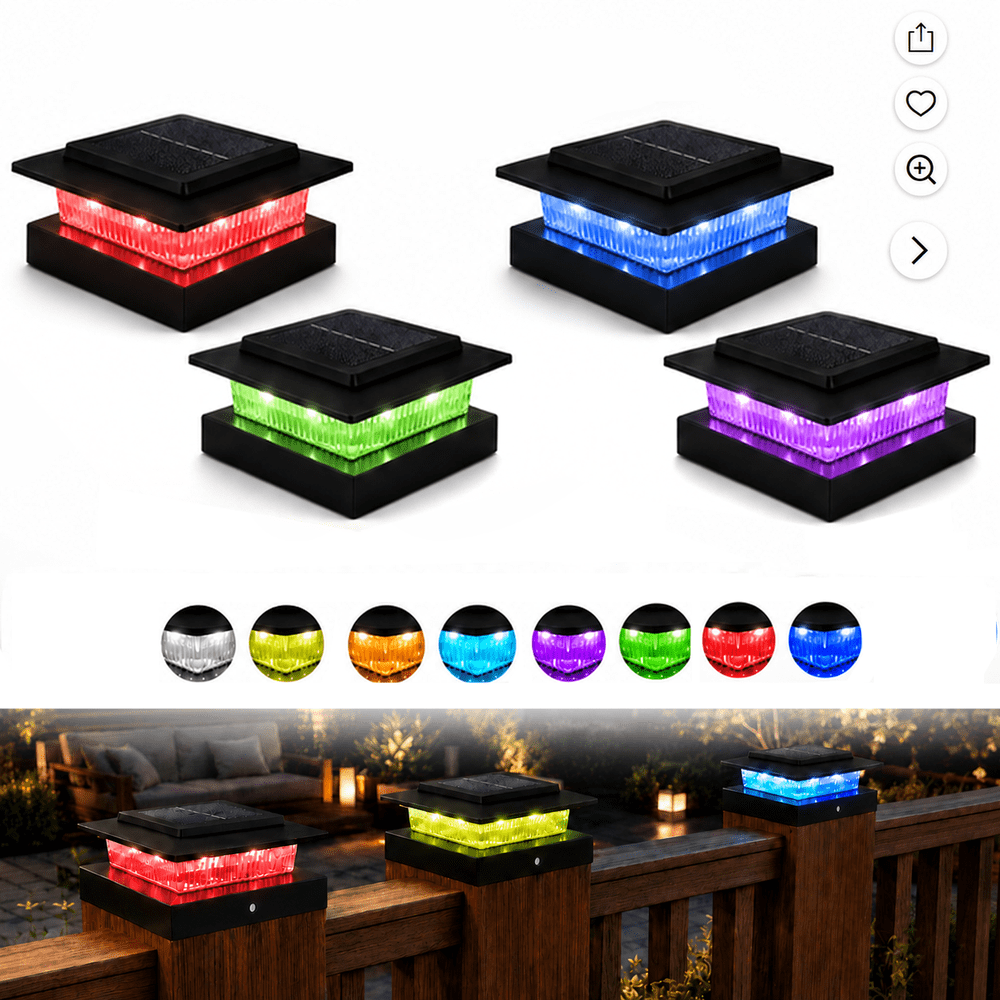 Teipuery 4x4 Solar LED Post Cap Lights 4-Pack: $27.99 Teipuery 4x4 Solar LED Post Cap Lights 4-Pack: $27.99