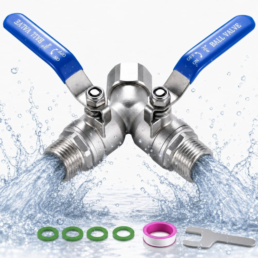 304 Stainless Steel 2-Way Garden Hose Splitter: $26.99 304 Stainless Steel 2-Way Garden Hose Splitter: $26.99