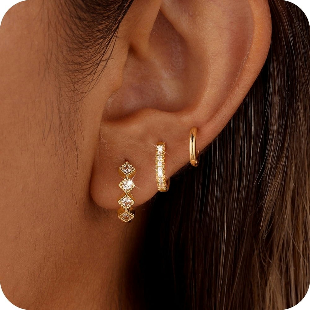 Gosfry Gold Plated Hoop Earrings Set: $16.99 Gosfry Gold Plated Hoop Earrings Set: $16.99
