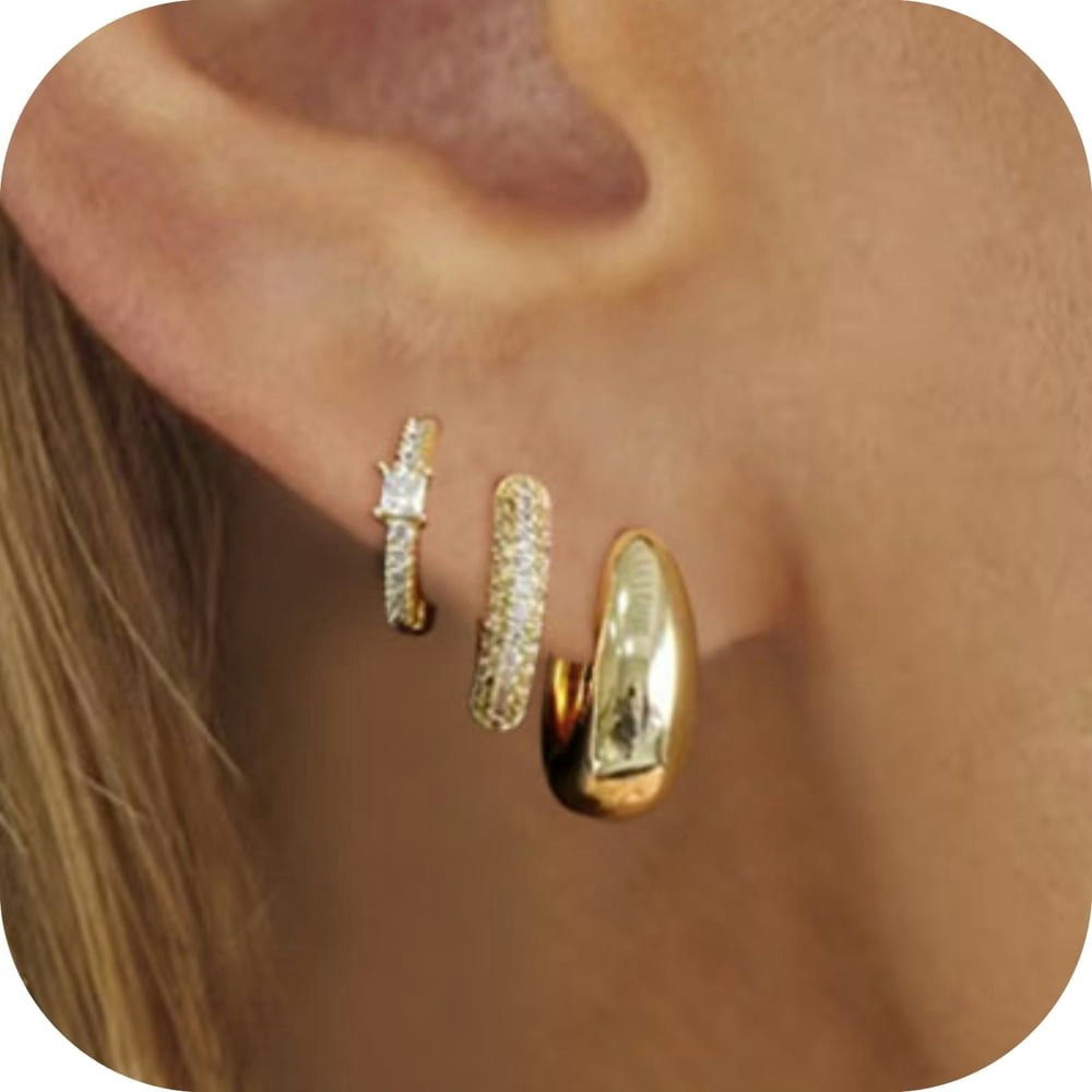 Gosfry 14K Gold-Plated Chunky Small Hoop Earrings: $18.99 Gosfry 14K Gold-Plated Chunky Small Hoop Earrings: $18.99