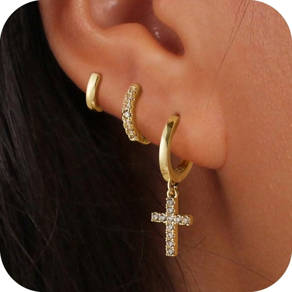 Gosfry Gold-Plated Hoop Earrings Set: $18.99 Gosfry Gold-Plated Hoop Earrings Set: $18.99