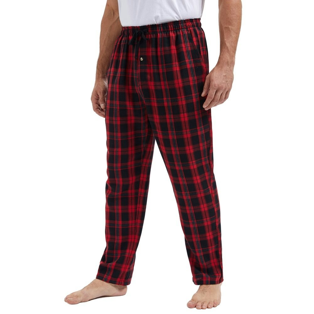 QPNGRP Men's Fleece Plaid Pajama Pants: $14.99