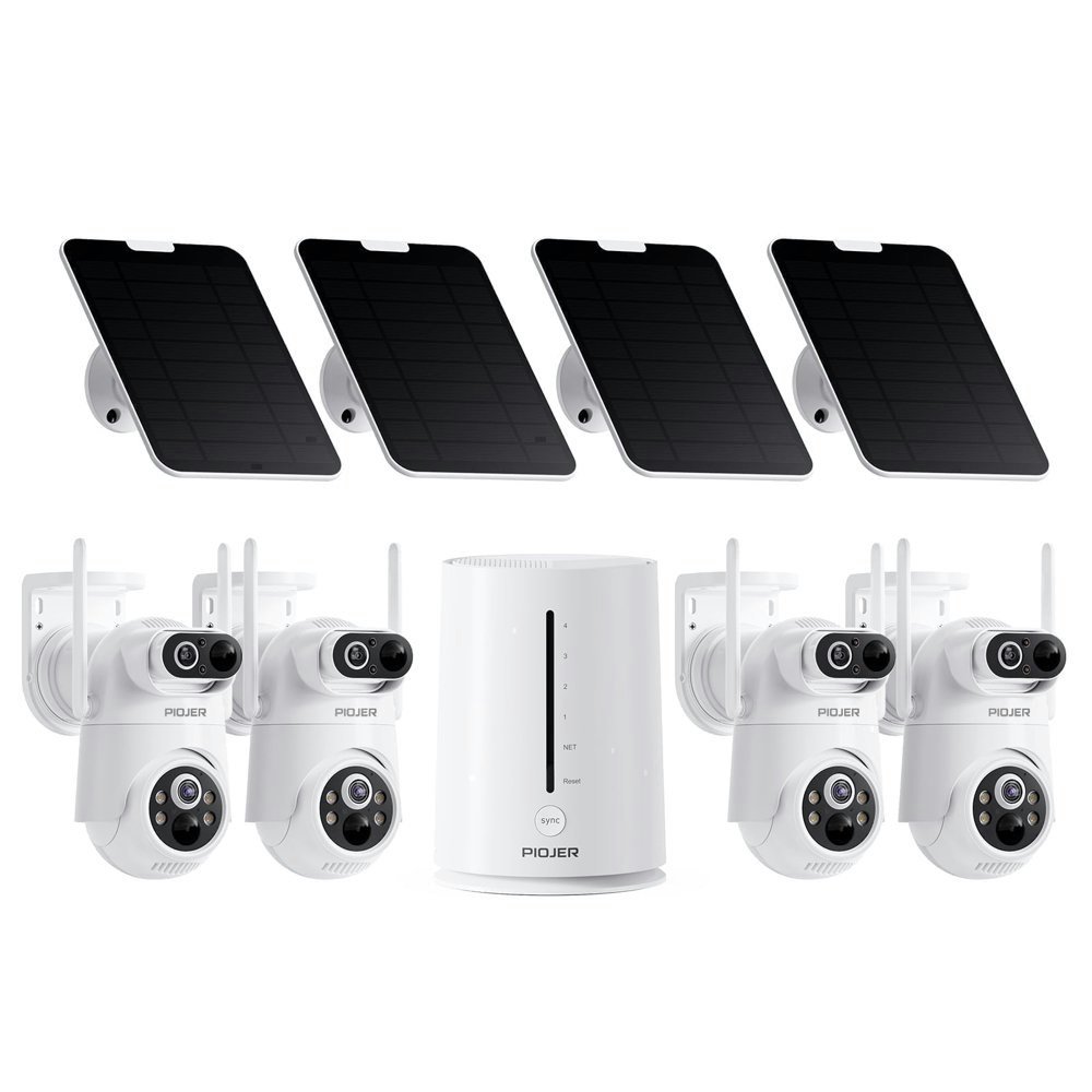 Dual-Lens Wireless Solar Outdoor Security Camera 4-Pack: $299.99