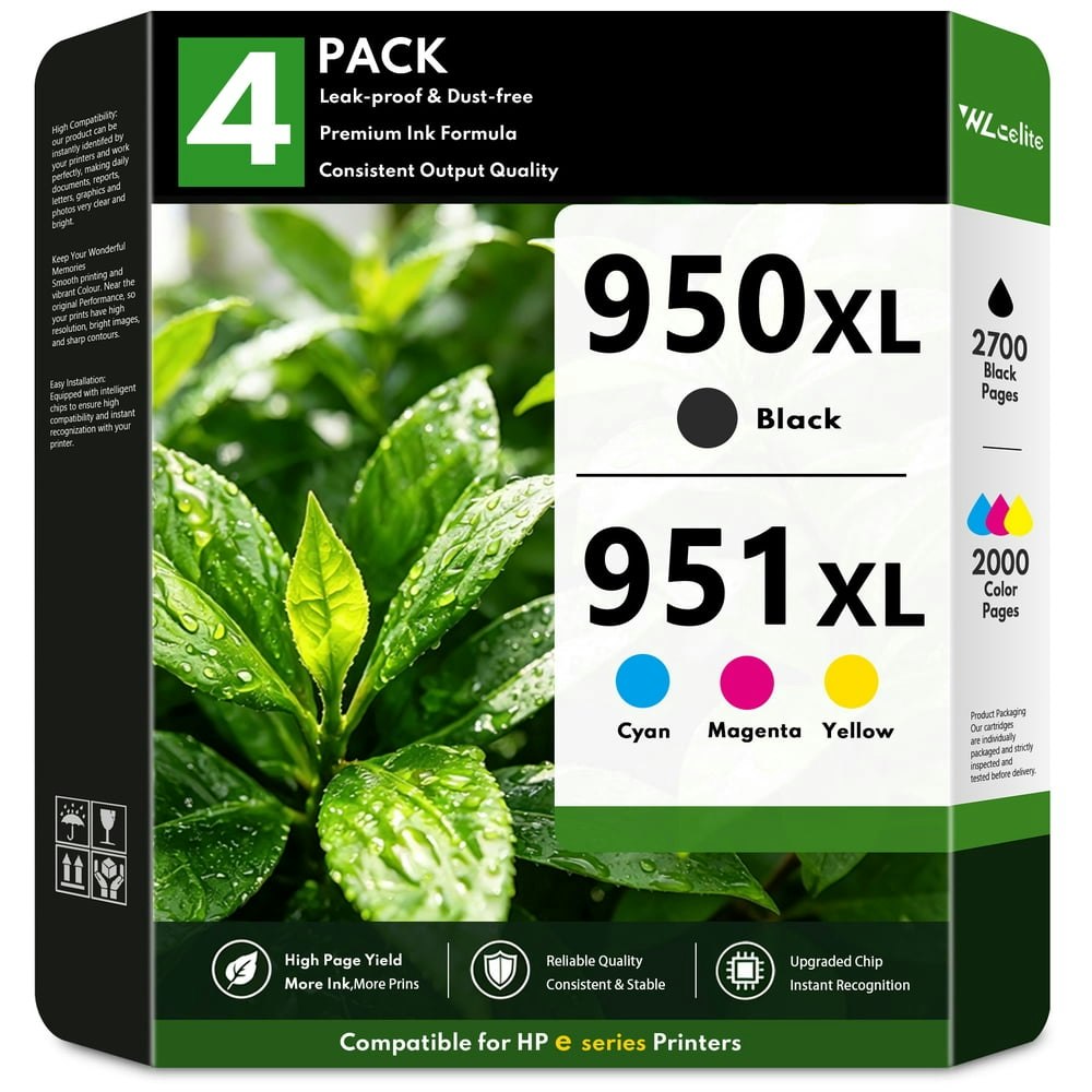 950XL and 951XL Ink Cartridges 4-Pack: $60.99 950XL and 951XL Ink Cartridges 4-Pack: $60.99