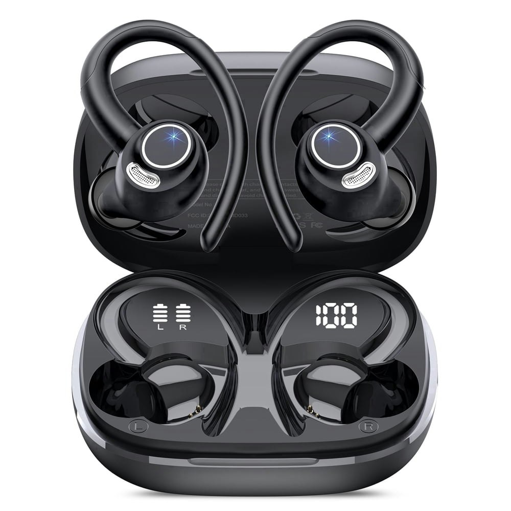 Wireless Earbuds with Earhooks 48-Hour Sport Headphones: $22.99 Wireless Earbuds with Earhooks 48-Hour Sport Headphones: $22.99
