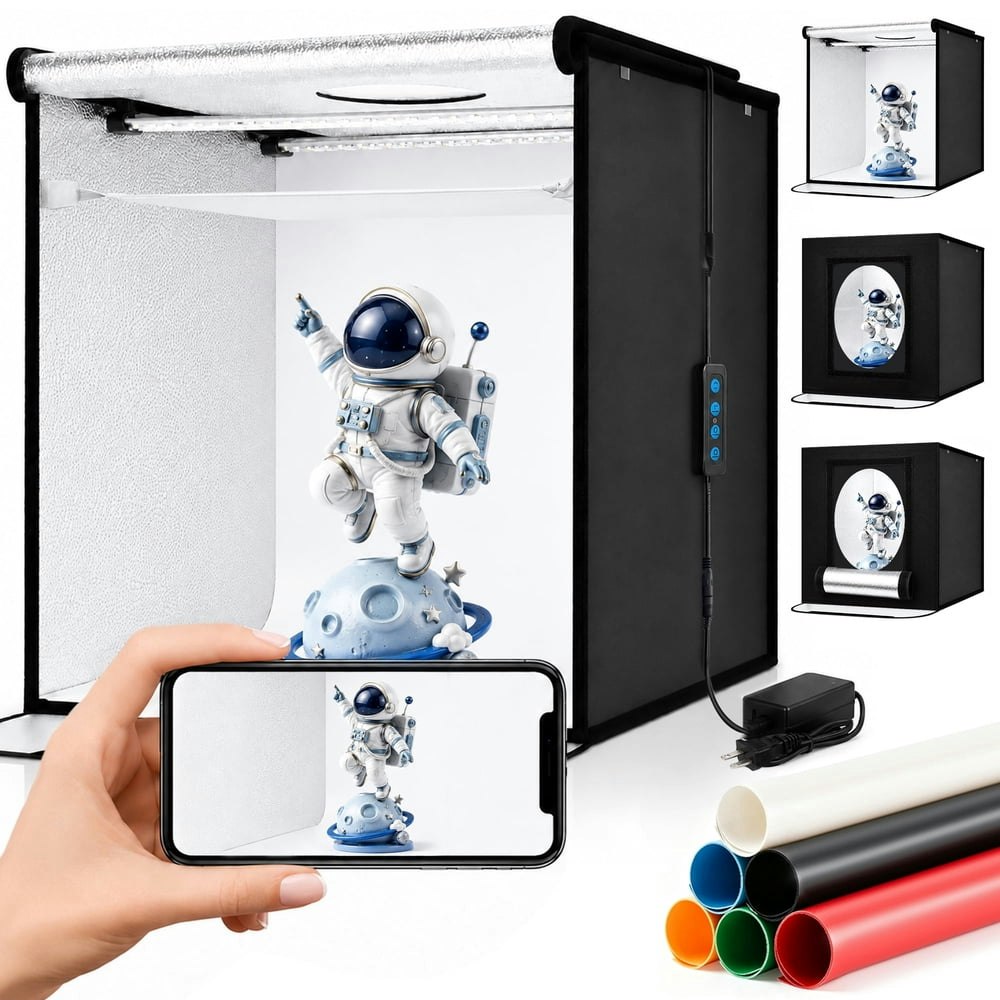 Tikbbrmg 16x16-inch Dimmable LED Photo Studio Box Kit: $53.99