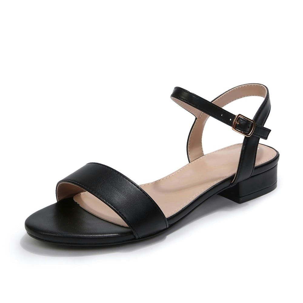 LuckLilac Women's Strappy Low Block Heel Sandals: $21.99