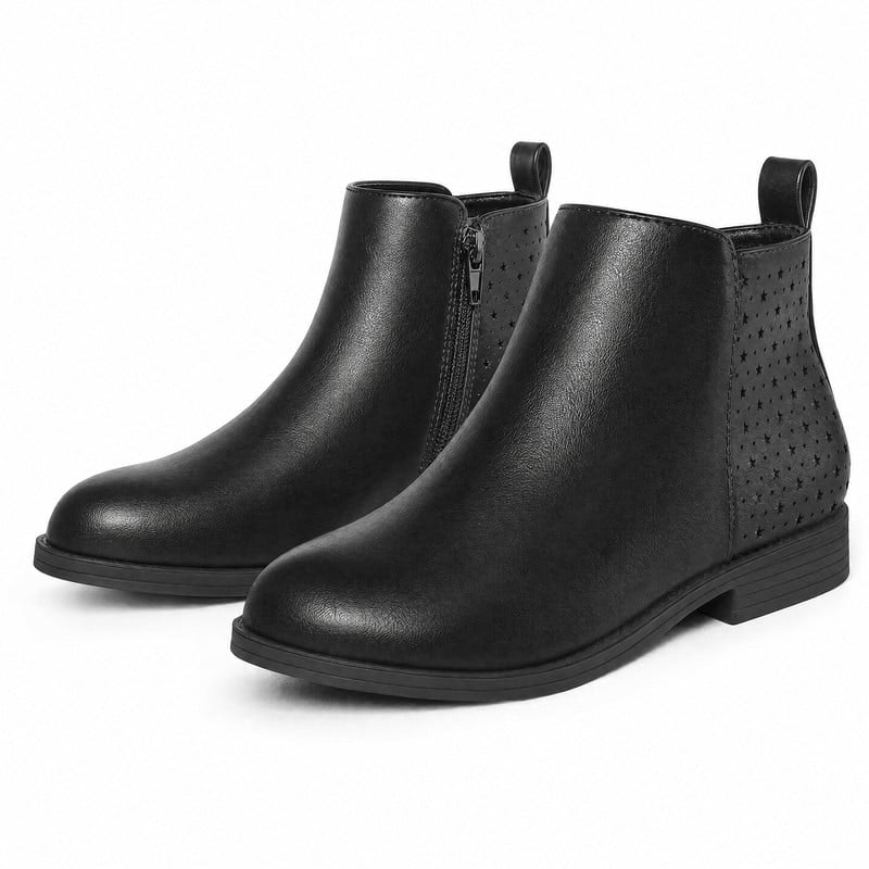 Rexoro Girls Star Perforated Ankle Boots: $33.99