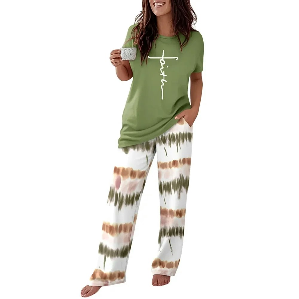 ChicMe Women's Letter Print Short Sleeve Pajama Set: $25.99 ChicMe Women's Letter Print Short Sleeve Pajama Set: $25.99