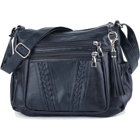 Women's PU Leather Multi-Pocket Crossbody Bag: $12.99 Women's PU Leather Multi-Pocket Crossbody Bag: $12.99