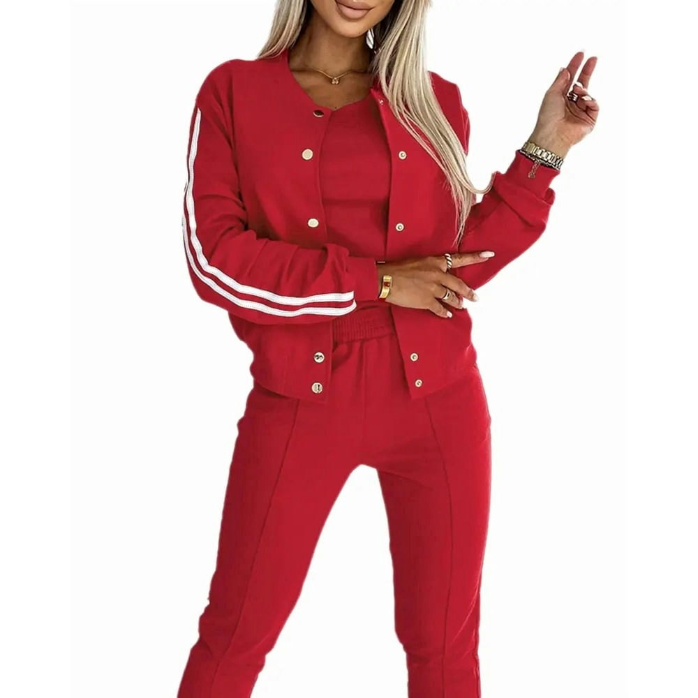 ChicMe Women's 3-Piece Striped Tracksuit Set: $49.99