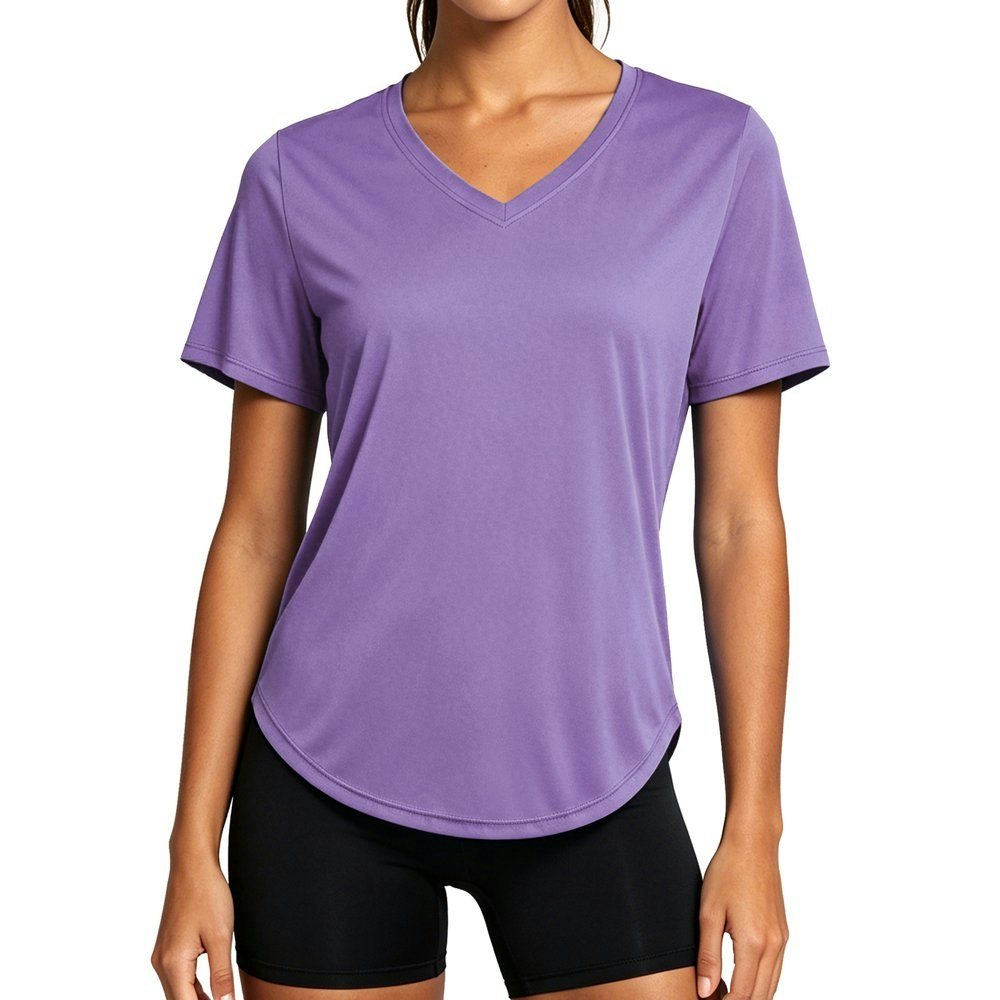 Neleus Women's V-Neck Short Sleeve Workout Shirt: $14.99