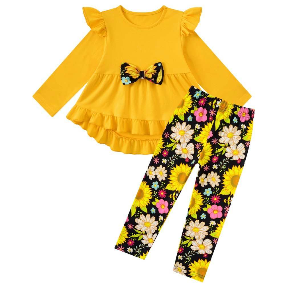 Lanbubble Toddler Girl 2-Piece Ruffle Top and Floral Pants Outfit Set: $16.99 Lanbubble Toddler Girl 2-Piece Ruffle Top and Floral Pants Outfit Set: $16.99