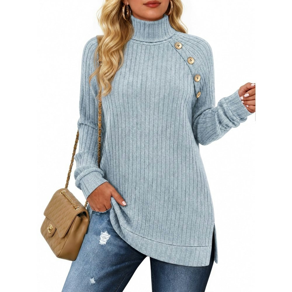 Moyiko Women's Turtleneck Long Sleeve Tunic Top: $29.98 Moyiko Women's Turtleneck Long Sleeve Tunic Top: $29.98