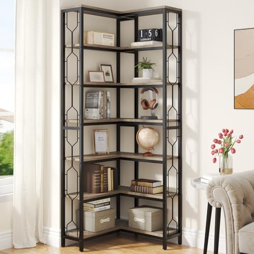 Tribesigns 7-Tier Industrial Corner Bookshelf: $99.99 Tribesigns 7-Tier Industrial Corner Bookshelf: $99.99