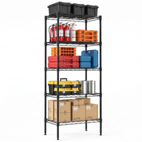 Newbulig 5-Tier Heavy Duty Steel Storage Shelf: $34.97 Newbulig 5-Tier Heavy Duty Steel Storage Shelf: $34.97