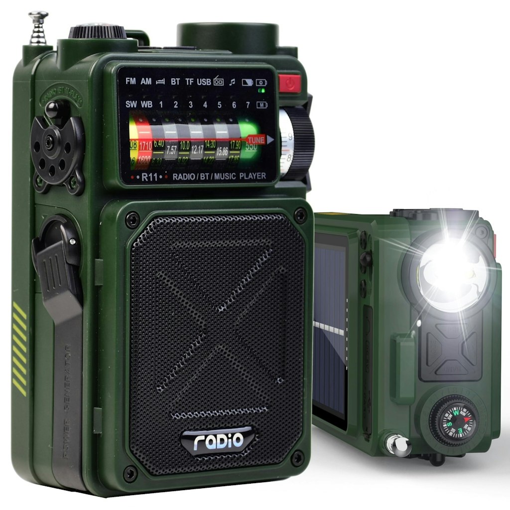 Solar Emergency Radio w/ 4,000mAh Power Bank: $19