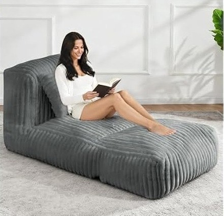 Big Bean Bag Lounger Sofa w/ Pillow: $87