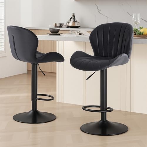Sweetcrispy Adjustable Swivel Fabric Bar Stools 2-Pack: $79.89