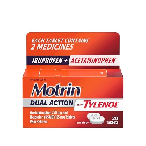 Motrin Dual Action Ibuprofen & Acetaminophen 20-Count: $4.79 Motrin Dual Action Ibuprofen & Acetaminophen 20-Count: $4.79
