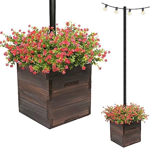 Excello 14-Inch Square Wood Pole Planter Box: $70.99 Excello 14-Inch Square Wood Pole Planter Box: $70.99