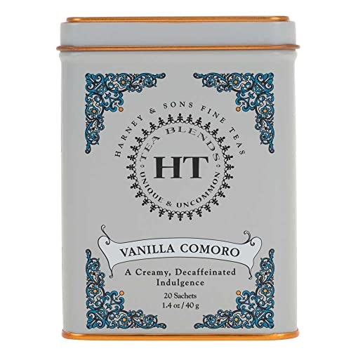 Harney & Sons Vanilla Comoro Decaf Black Tea 20-Sachet Tin: $4.75 Harney & Sons Vanilla Comoro Decaf Black Tea 20-Sachet Tin: $4.75